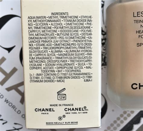 chanel les beiges all in one ingredients|chanel longwear ingredients.